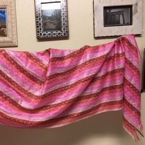 Pink Striped Scarf